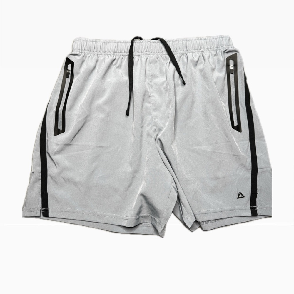 Tec-One Gray Athletic Men’s Shorts with Black Accents